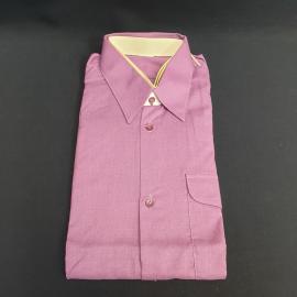 Винтажная мужская рубашка с этикеткой фиолетового цвета, длина 70 см, полуобхват груди 55 см СССР