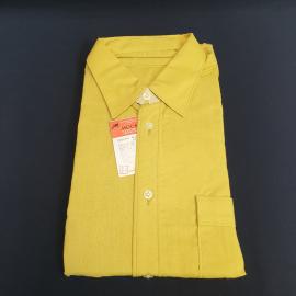 Винтажная мужская рубашка с этикеткой горчичного цвета, длина 80 см, полуобхват груди 54 см СССР