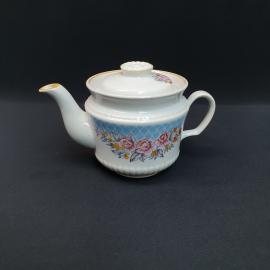 Винтажный чайник Тернополь, фарфор деколь 0.6 л, СССР
