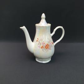 Винтажный кофейник Добрушский з-д, керамика деколь 0.85 л, скол на крышке,СССР