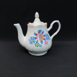 Винтажный чайник Добрушский з-д, фарфор деколь 1.8 л, СССР