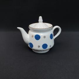 Винтажный чайник Городница, фарфор деколь золочение 0.4 л, СССР