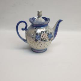 Винтажный чайник, керамика лепнина 0.8 л, СССР