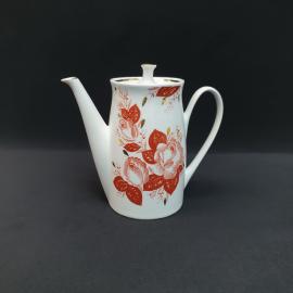 Винтажный кофейник Вербилки, фарфор деколь золочение 1 л, СССР