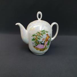 Винтажный чайник Полтава, фарфор деколь 0.9 л, СССР