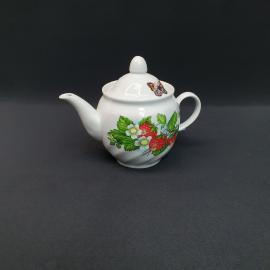 Винтажный чайник Полонное, фарфор деколь 0.5 л, СССР