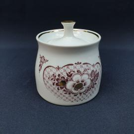 Винтажная сахарница Вербилки, фарфор деколь золочение 0.4 л, СССР