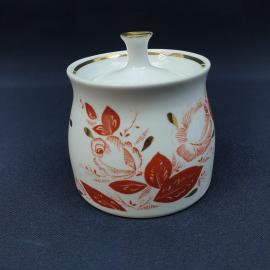 Винтажная сахарница Вербилки, фарфор деколь золочение 0.4 л, СССР