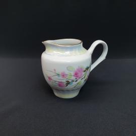 Винтажный молочник Дулево, фарфор роспись золочение 450 мл, СССР