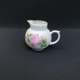 Винтажный молочник Дулево, фарфор деколь золочение 350 мл, СССР