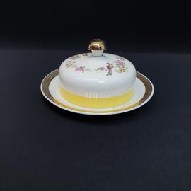 Винтажная масленка Sep, фарфор деколь позолота, ГДР