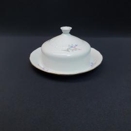 Винтажная масленка Wloclawek, фарфор деколь позолота, сколы, Польша