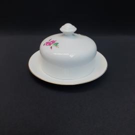 Винтажная масленка Sep, фарфор деколь позолота, ГДР