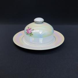 Винтажный сливочник Jlmen, фарфор деколь позолота , ГДР