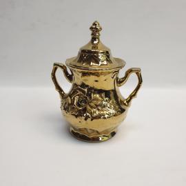 Винтажная сахарница керамика позолота лепнина 0.6 л