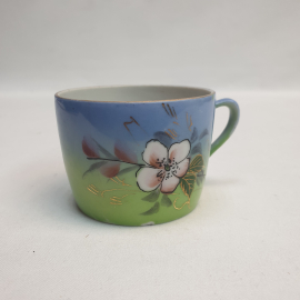 Чашка кофейная 125 мл, Волхов, фарфор, крытье, ручная подрисовка, позолота, сколы, винтаж СССР