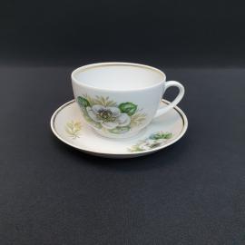 Винтажная чайная пара Пролетарий, фарфор деколь золочение 200 мл, СССР