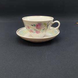 Винтажная чайная пара Дулево, фарфор роспись позолота 200 мл, СССР