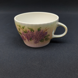 Винтажная чайная кружка Сирень, Дулево, фарфор деколь  200 мл, СССР