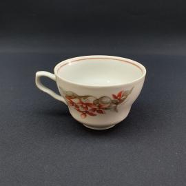 Винтажная чайная чашка Барановка, фарфор деколь  200 мл, винтаж СССР