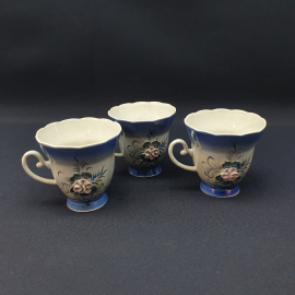 Винтажный набор  из 3 чашек, керамика лепнина  200 мл,  СССР
