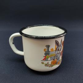 Винтажная эмалированная кружка, метал 200 мл, скол, СССР