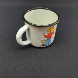 Винтажная эмалированная кружка, метал 200 мл, скол, СССР.