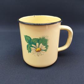 Винтажная эмалированная кружка, метал 1 л, скол, СССР