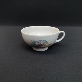 Винтажная чашка Зайка, фарфор деколь 200 мл, СССР