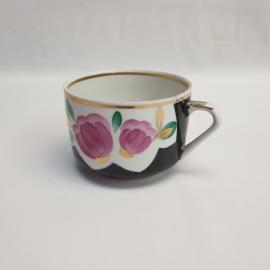 Винтажная чашка Вербилки, фарфор роспись золочение 300 мл, СССР