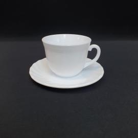 Винтажная чайная пара, опаловое стекло 210 мл, Китай