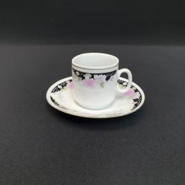 Винтажная кофейная пара, фарфор деколь золочение 60 мл, Китай