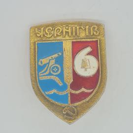 Значок СССР, с изображением оружия, шестерки и колоса, советский и винтажный