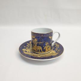 Винтажная кофейная пара, фарфор деколь золочение 100 мл, Египет