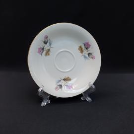 Винтажное блюдце Chodziez, фарфор деколь позолота 145 мм, Польша