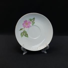 Винтажное блюдце Kahla, фарфор деколь позолота 135 мм, ГДР