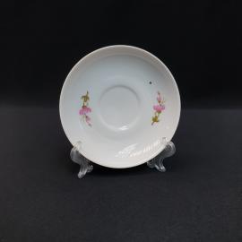 Винтажное кофейное блюдце Дулево, фарфор деколь 11.5 см, СССР