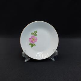 Винтажное кофейное блюдце Kahla, фарфор деколь позолота 11 см, ГДР