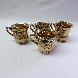 Винтажный набор из 4 чашек, керамика лепнина 200 мл, СССР