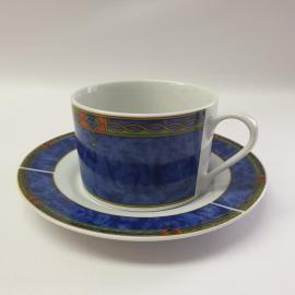 Винтажная чайная пара, фарфор деколь 250 мл, Китай