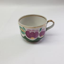 Винтажная чайная чашка, Вербилки,фарфор роспись позолота 300 мл, СССР