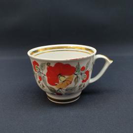 Винтажная чайная чашка гигант, Светловодск,фарфор роспись позолота 450 мл, СССР