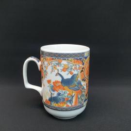 Винтажная фарфоровая кружка чашка Павлины, деколь, 350 мл.