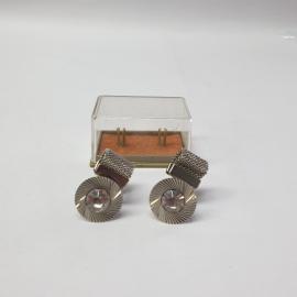 Винтажные запонки металлические с белыми камнями, в коробке.СССР