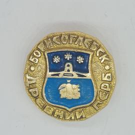 Значок СССР, мурманск, борисоглебское, герб, эмаль, круглый, коллекционный, советский и винтажный