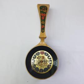 Часы Янтарь 40 см, дерево, хохлома, рабочие. Винтаж, СССР.