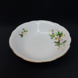 Винтажный салатник Ягодки, Дулево, фарфор, деколь, позолота, с хранения.