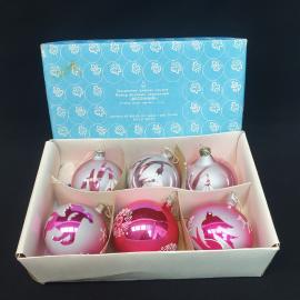 Винтажный набор елочных игрушек Весенний в родной коробке, стекло, СССР