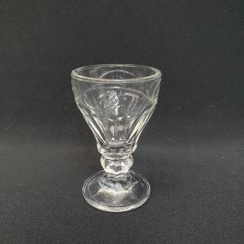 Винтажный лафитник рюмка 40 см, толстое стекло, цветочный декор, СССР