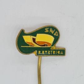 Значок СССР snp b bystrica, памятник восстания, эмаль, булавка, яркий сувенир советский и винтажный